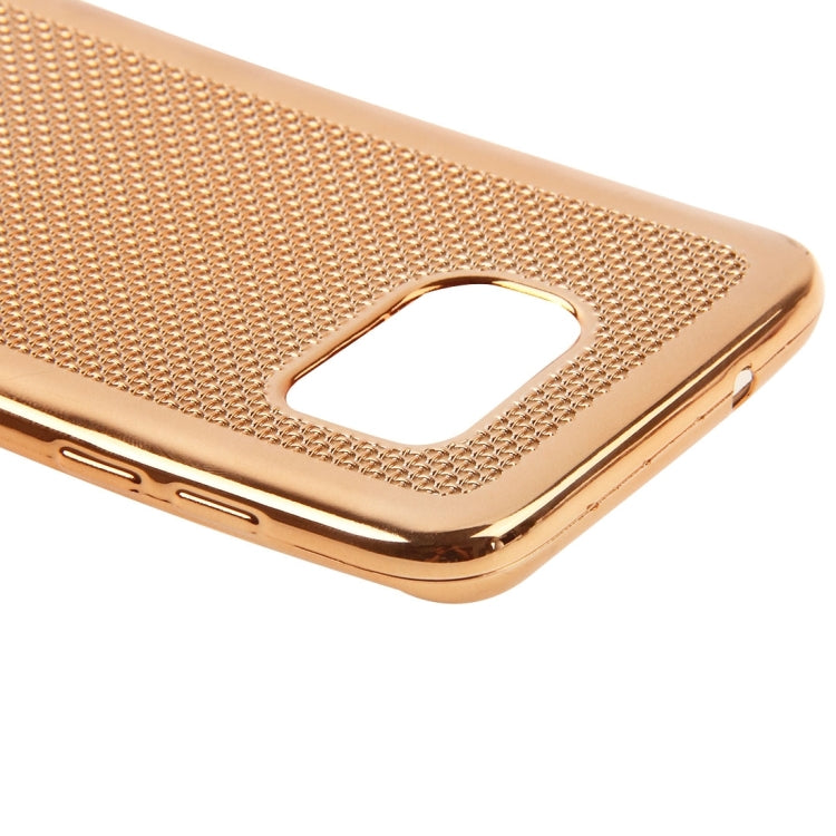 For Galaxy S7 Edge / G935 Electroplating Straw Mat Texture TPU Protective Case