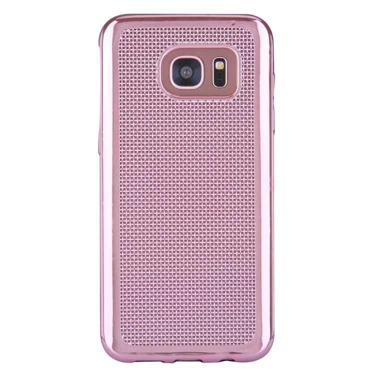 For Galaxy S7 Edge / G935 Electroplating Straw Mat Texture TPU Protective Case