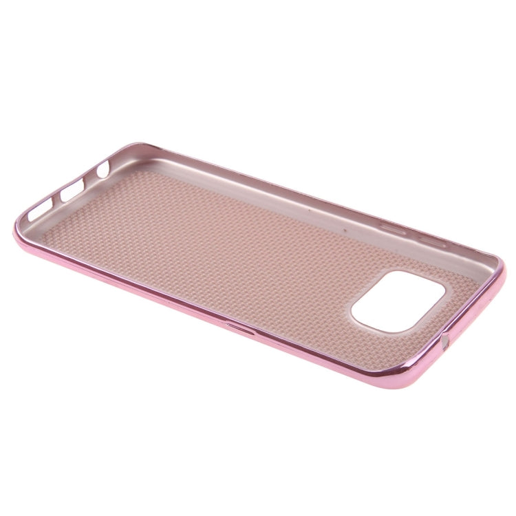 For Galaxy S7 Edge / G935 Electroplating Straw Mat Texture TPU Protective Case