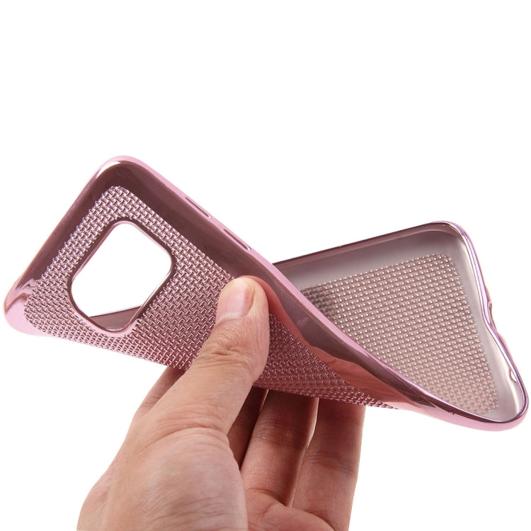 For Galaxy S7 Edge / G935 Electroplating Straw Mat Texture TPU Protective Case
