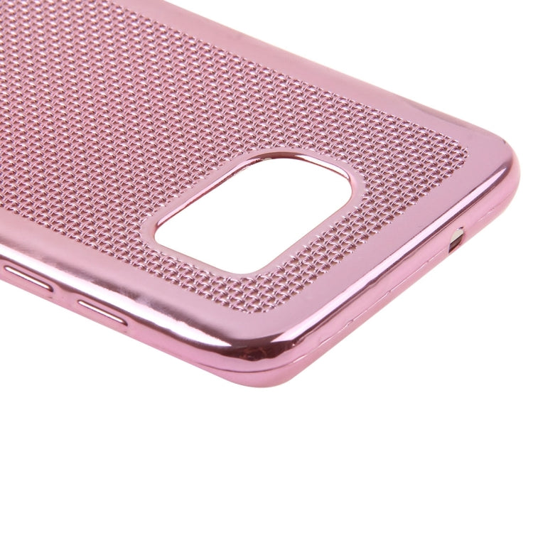 For Galaxy S7 Edge / G935 Electroplating Straw Mat Texture TPU Protective Case