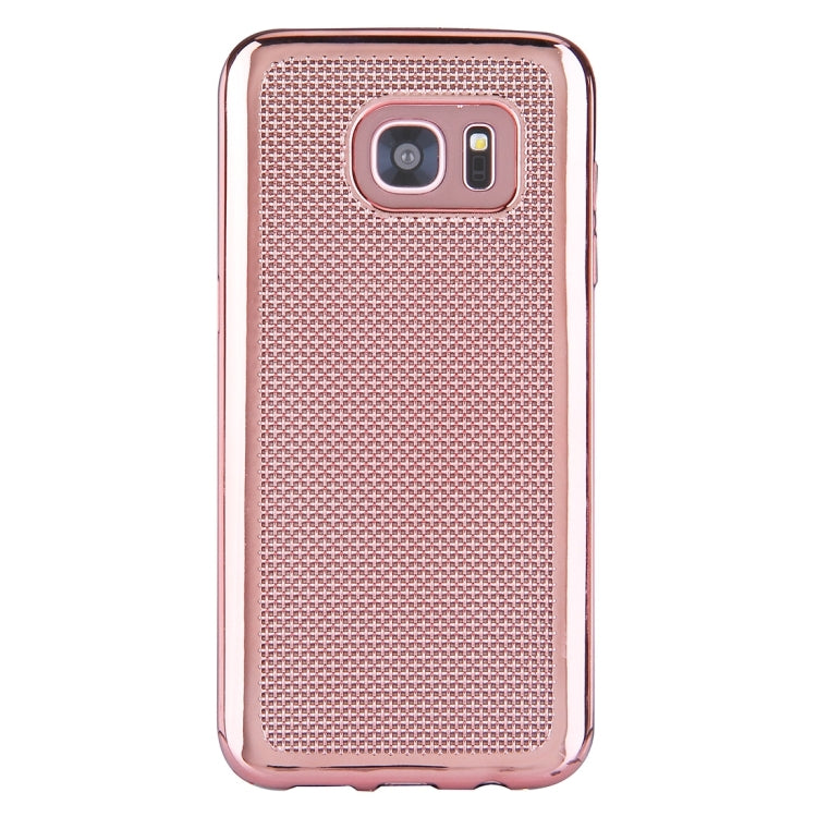 For Galaxy S7 Edge / G935 Electroplating Straw Mat Texture TPU Protective Case