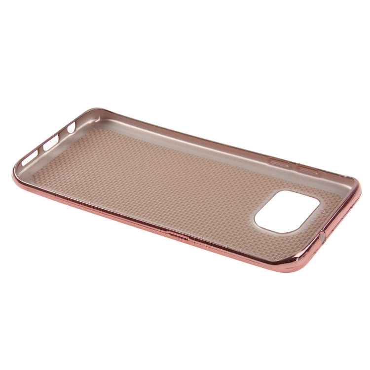 For Galaxy S7 Edge / G935 Electroplating Straw Mat Texture TPU Protective Case