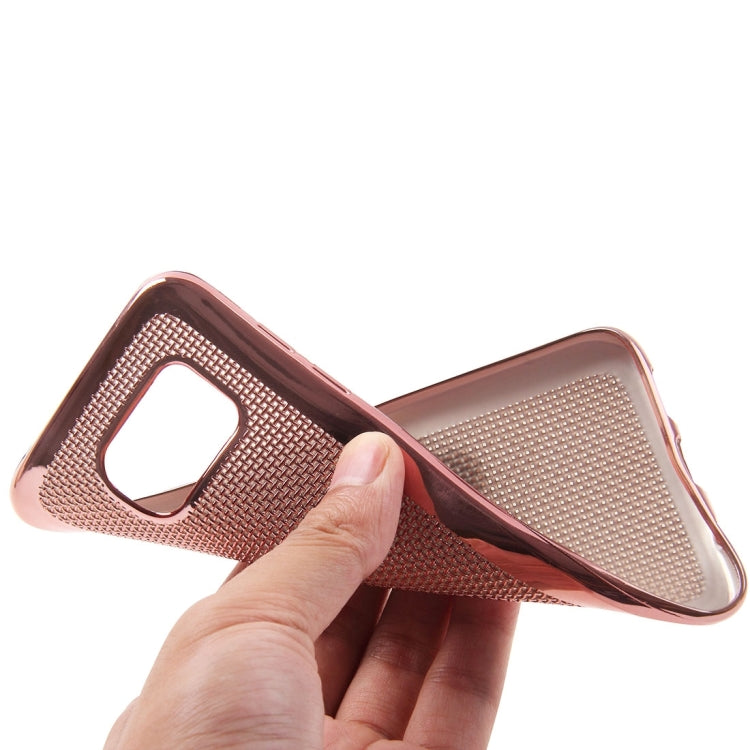 For Galaxy S7 Edge / G935 Electroplating Straw Mat Texture TPU Protective Case