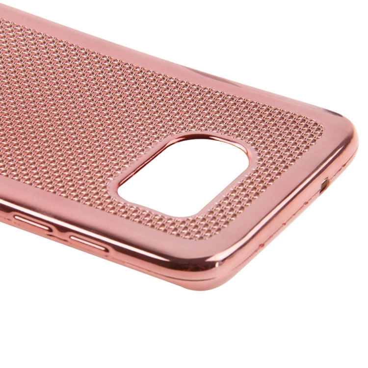 For Galaxy S7 Edge / G935 Electroplating Straw Mat Texture TPU Protective Case