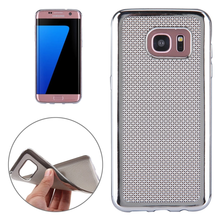 For Galaxy S7 Edge / G935 Electroplating Straw Mat Texture TPU Protective Case