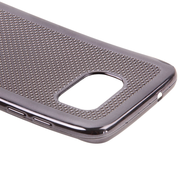 For Galaxy S7 / G930 Electroplating Straw Mat Texture TPU Protective Case