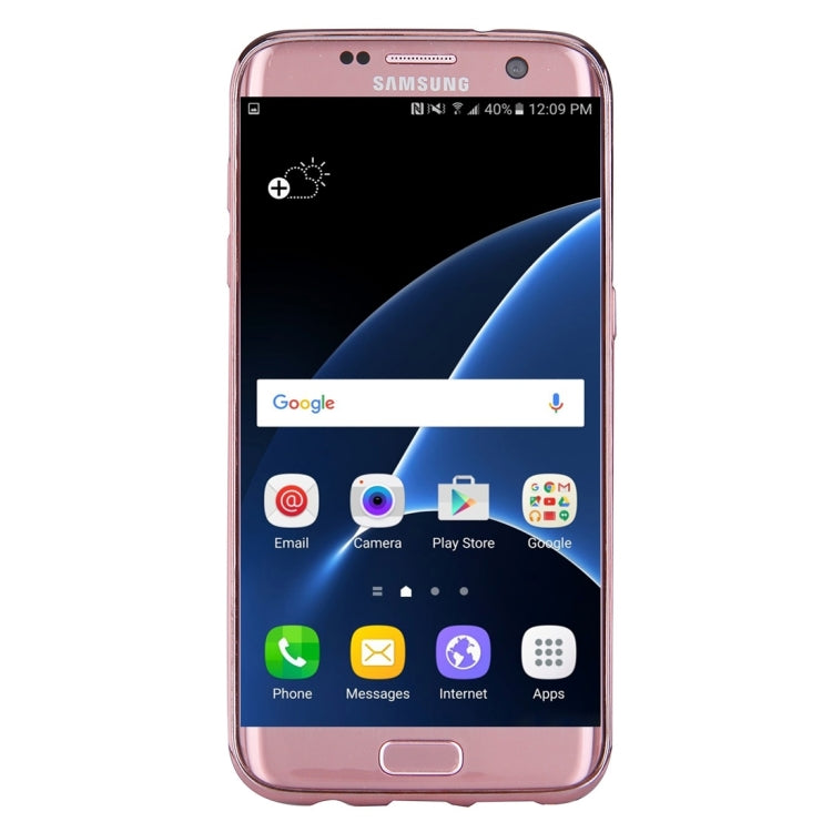 For Galaxy S7 / G930 Electroplating Straw Mat Texture TPU Protective Case