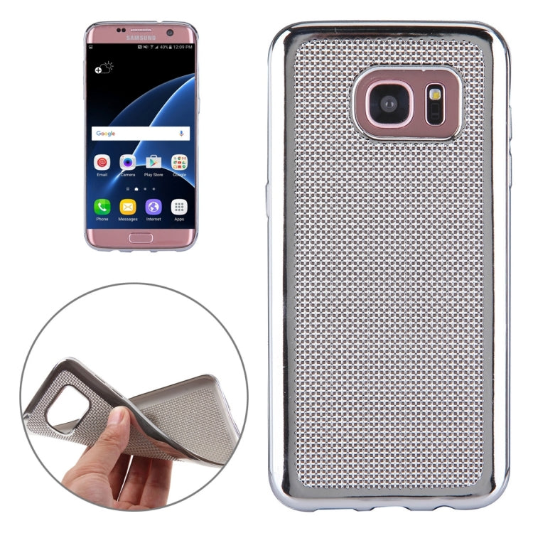 For Galaxy S7 / G930 Electroplating Straw Mat Texture TPU Protective Case