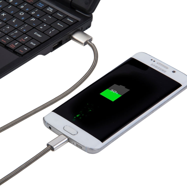 80cm High Speed Spring Style Micro USB to USB 2.0 Data Sync Charging Cable for Samsung, HTC, Sony, Huawei, Xiaomi, Lenovo and Other Android Smartphones(Silver)