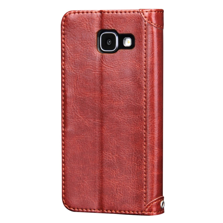 For Galaxy A5(2016) / A510 Crazy Horse Texture Splice Horizontal Flip Leather Case with Photo Frame & Holder & Card Slots & Wallet(Brown)