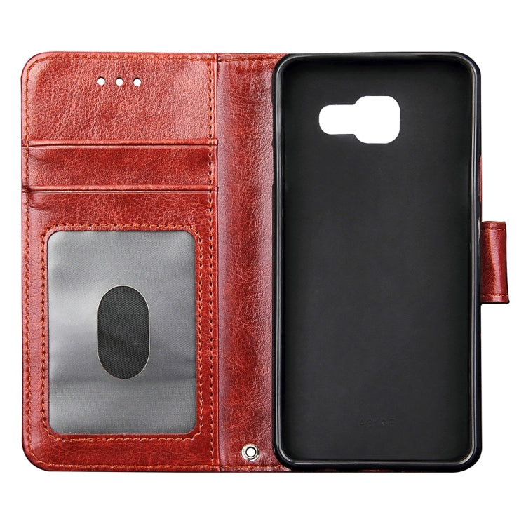 For Galaxy A5(2016) / A510 Crazy Horse Texture Splice Horizontal Flip Leather Case with Photo Frame & Holder & Card Slots & Wallet(Brown)