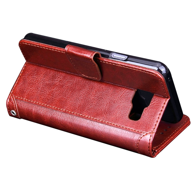 For Galaxy A5(2016) / A510 Crazy Horse Texture Splice Horizontal Flip Leather Case with Photo Frame & Holder & Card Slots & Wallet(Brown)