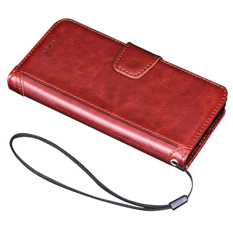 For Galaxy A5(2016) / A510 Crazy Horse Texture Splice Horizontal Flip Leather Case with Photo Frame & Holder & Card Slots & Wallet(Brown)