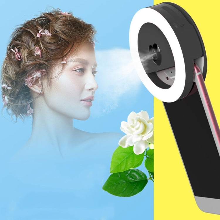 RK18S 3 Levels of Brightness 33-Led Beauty Moisturizing Mist Selfie Clip Fill Light, For iPhone, Galaxy, Huawei, Xiaomi, LG, HTC and Other Smart Phones