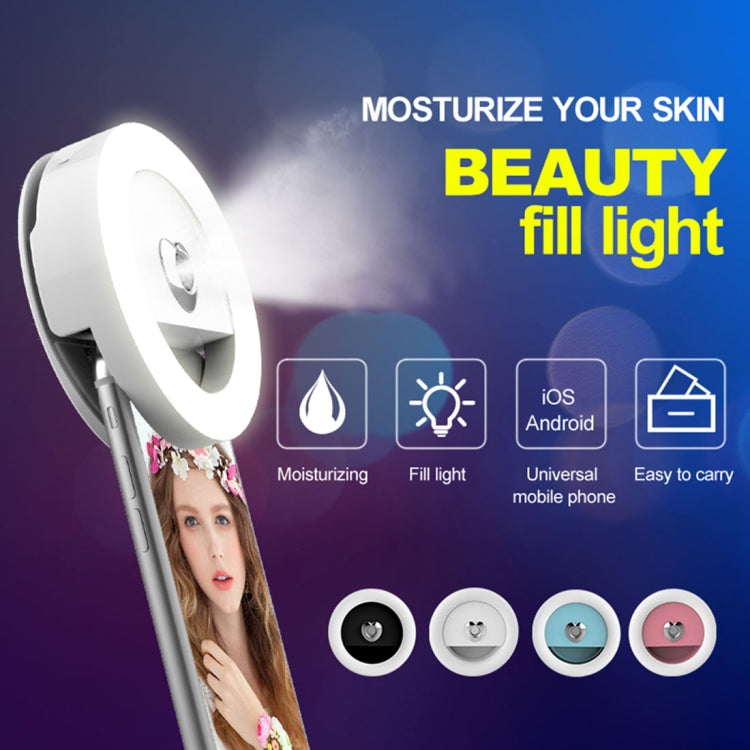 RK18S 3 Levels of Brightness 33-Led Beauty Moisturizing Mist Selfie Clip Fill Light, For iPhone, Galaxy, Huawei, Xiaomi, LG, HTC and Other Smart Phones