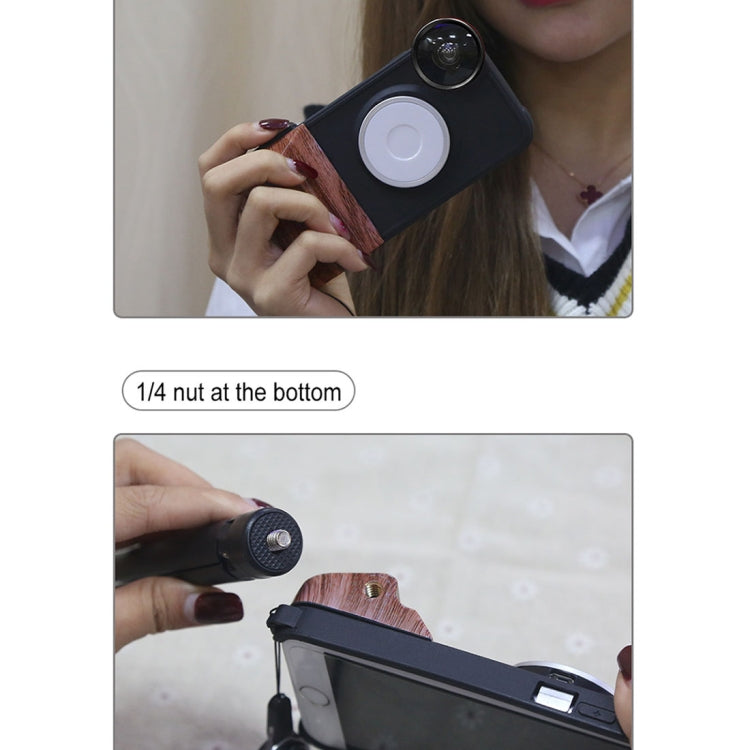 RK23 for iPhone 6 & 6S 9 Levels of Brightness Beauty Selfie Fill Light Phone Case, With Wide Angle + Macro + Fisheye Lens(Black)