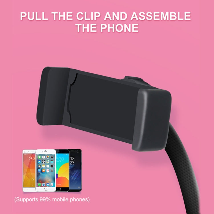 RK25 3 in 1 Selfie Ring Light with Cell Phone & Microphone Holder Stand for Live Stream, With 3-Light Mode, 9-Level Brightness, for iPhone / Android(Black)