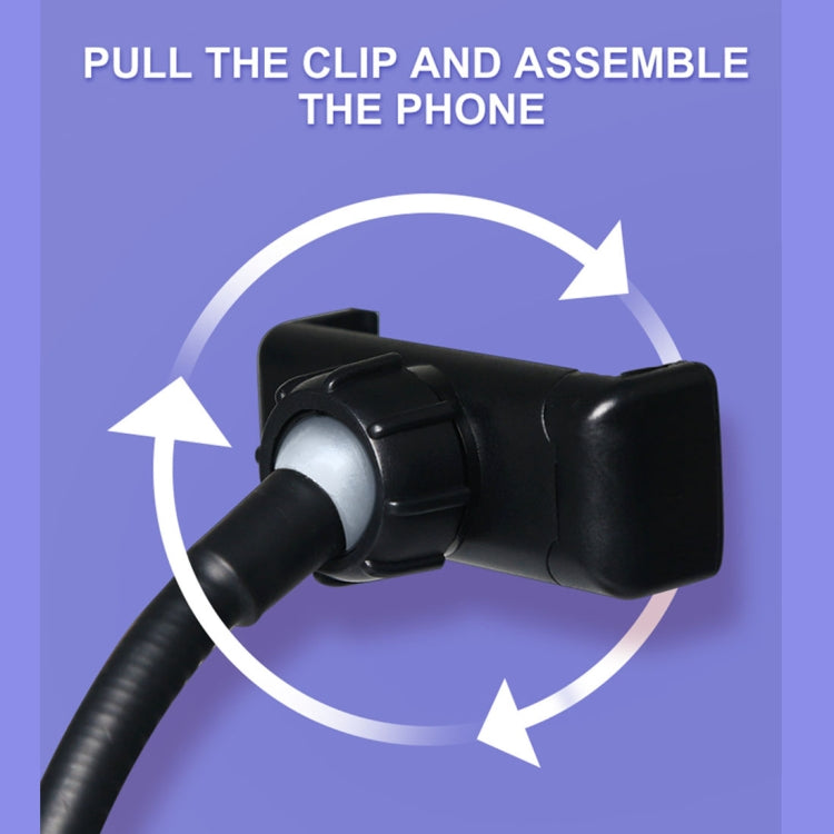 RK25 3 in 1 Selfie Ring Light with Cell Phone & Microphone Holder Stand for Live Stream, With 3-Light Mode, 9-Level Brightness, for iPhone / Android(Black)