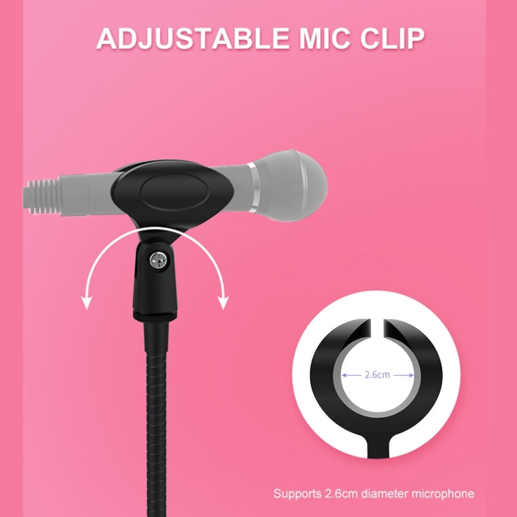 RK25 3 in 1 Selfie Ring Light with Cell Phone & Microphone Holder Stand for Live Stream, With 3-Light Mode, 9-Level Brightness, for iPhone / Android(Black)