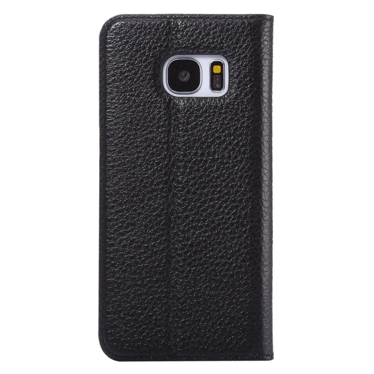For Galaxy S7 Edge / G935 Litchi Texture Horizontal Flip Genuine Leather Case with Holder