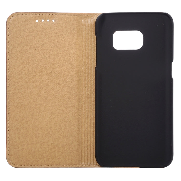 For Galaxy S7 Edge / G935 Litchi Texture Horizontal Flip Genuine Leather Case with Holder