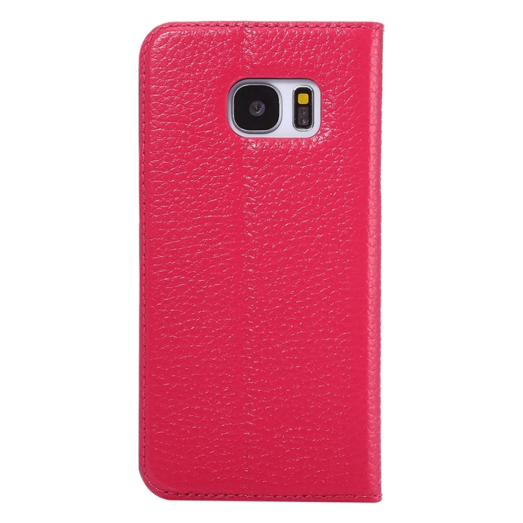 For Galaxy S7 Edge / G935 Litchi Texture Horizontal Flip Genuine Leather Case with Holder