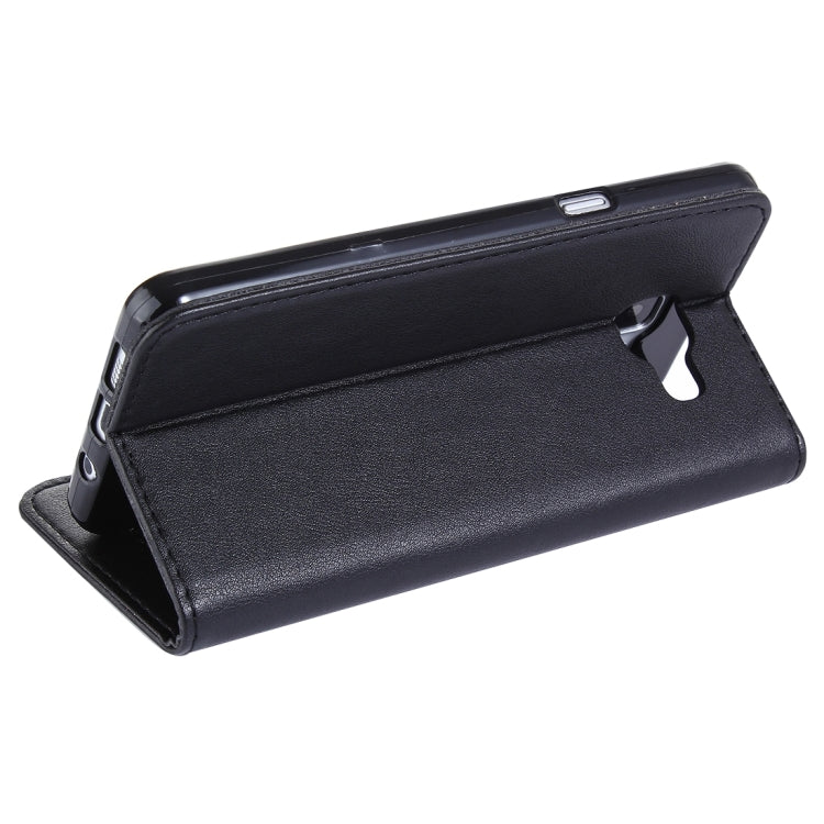 For Galaxy A5(2016) / A510 No Buckle and Magnetic Suction of Lambskin Texture Horizontal Flip Leather Case with Holder & Card Slots