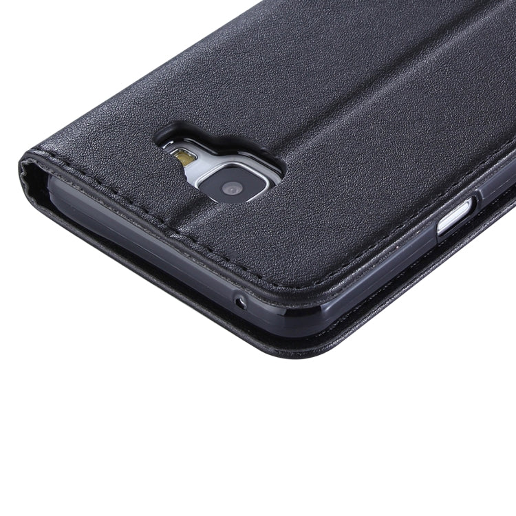 For Galaxy A5(2016) / A510 No Buckle and Magnetic Suction of Lambskin Texture Horizontal Flip Leather Case with Holder & Card Slots