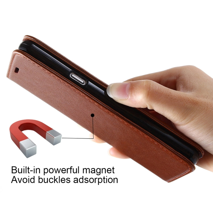 For Galaxy A5(2016) / A510 No Buckle and Magnetic Suction of Lambskin Texture Horizontal Flip Leather Case with Holder & Card Slots