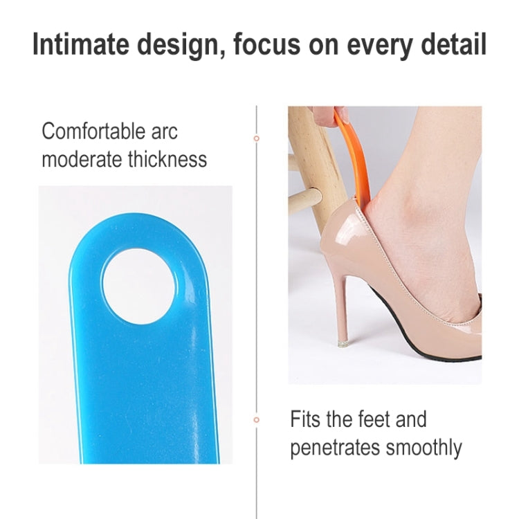 5 PCS 019 Plastic Shoehorn Household Shoes Auxiliary Shoe Puller, Specification: Curved, Color Random Delivery