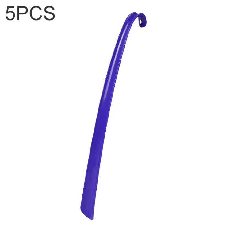 5 PCS 017 Hangable Shoe Puller Plastic Long Curved Hook Shoehorn(Blue)