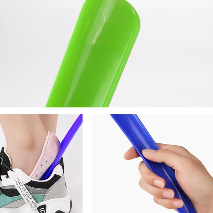 5 PCS 017 Hangable Shoe Puller Plastic Long Curved Hook Shoehorn(Blue)