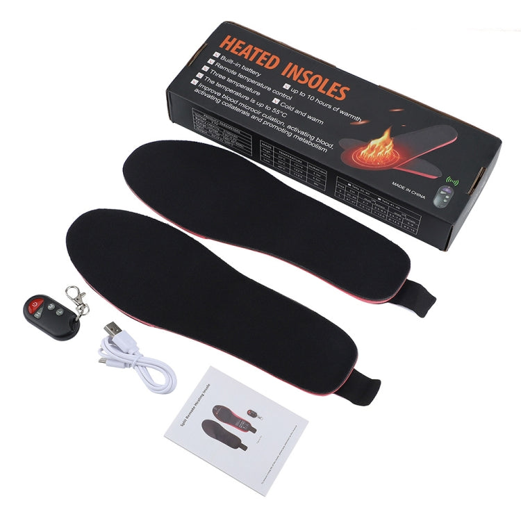 Rechargeable Electric Heating Insole Wireless Remote Control Smart Thermal Insole,Size:Medium(34-40 Size)