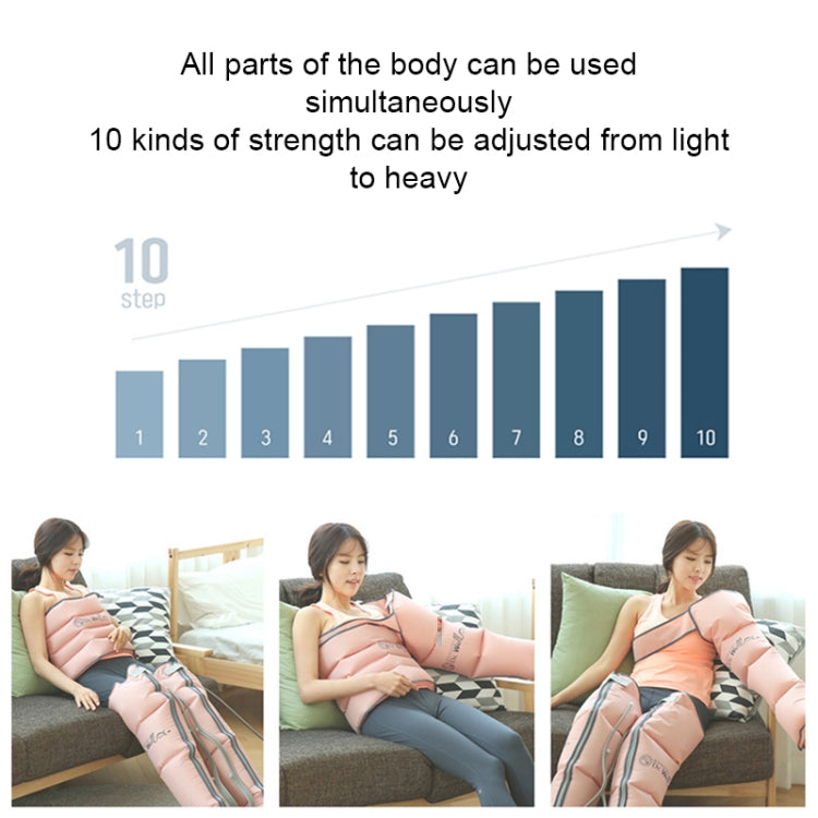 RD-M2857 4 in 1 Legs + Waist + Single Hand Airbag All-inclusive Intelligent Air Wave Pressure Massager with Host, Support Timing / Positioning Massage & 10 Kinds of Adjustable Force, US Plug or EU Plug(Pink)
