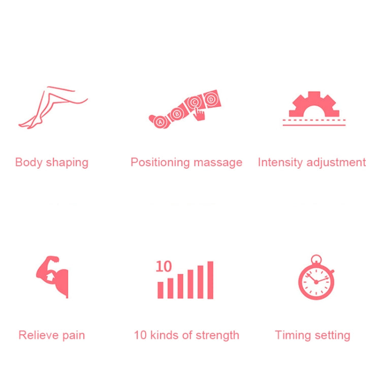 RD-M2857 Legs Airbag All-inclusive Intelligent Air Wave Pressure Massager with Host, Support Timing / Positioning Massage & 10 Kinds of Adjustable Force, US Plug or EU Plug(Pink)