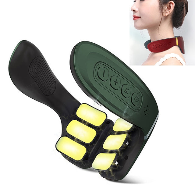 6-head Cervical Spine Shoulder Massager Electric Pulse Home Intelligent Neck Protector, Intelligent Voice Key Style