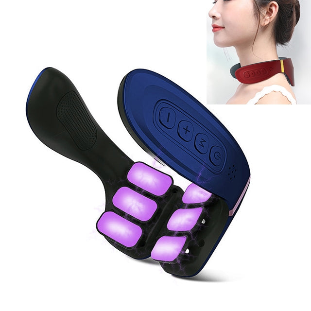 6-head Cervical Spine Shoulder Massager Electric Pulse Home Intelligent Neck Protector, Intelligent Voice Key Style