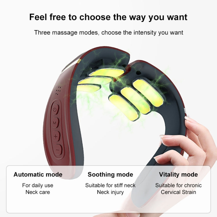 6-head Cervical Spine Shoulder Massager Electric Pulse Home Intelligent Neck Protector, Intelligent Voice Key Style