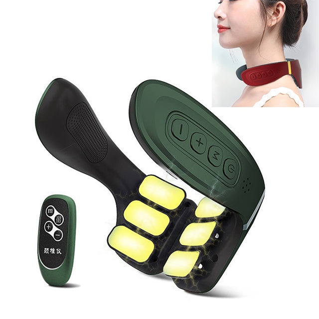 6-head Cervical Spine Shoulder Massager Electric Pulse Home Intelligent Neck Protector, Intelligent Voice Remote Control Style