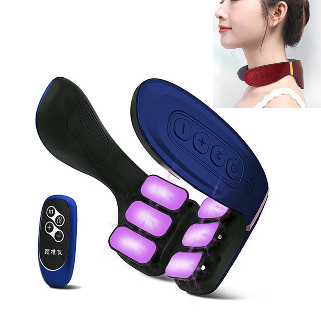 6-head Cervical Spine Shoulder Massager Electric Pulse Home Intelligent Neck Protector, Intelligent Voice Remote Control Style