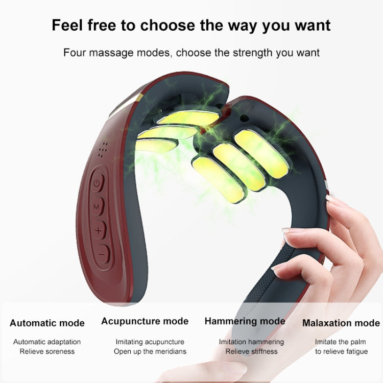 6-head Cervical Spine Shoulder Massager Electric Pulse Home Intelligent Neck Protector, Intelligent Voice Remote Control Style
