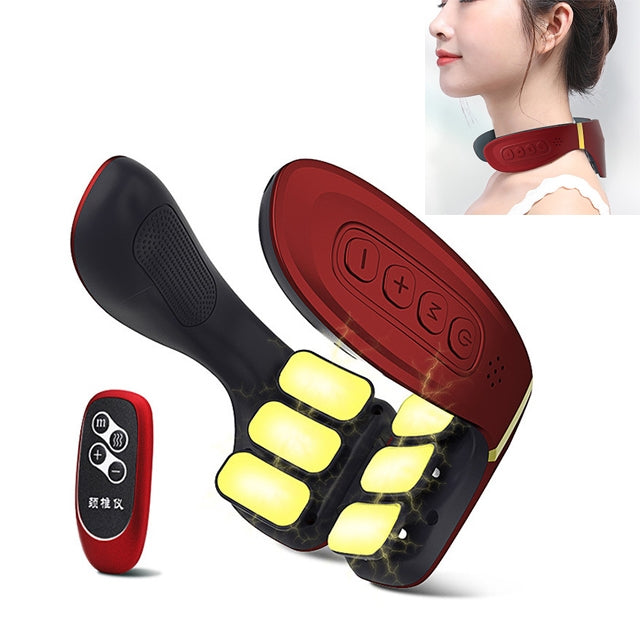 6-head Cervical Spine Shoulder Massager Electric Pulse Home Intelligent Neck Protector, Intelligent Voice Remote Control Style
