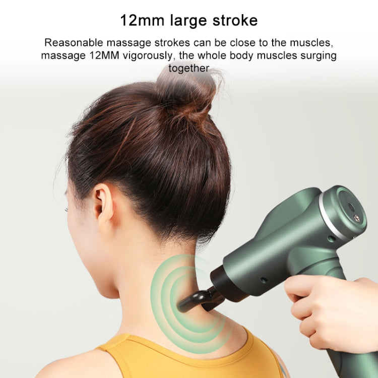LCD USB Rechargeable Massager Body Massage Band Muscle Massager Relaxer, Style: 4 Massage Heads(Green)