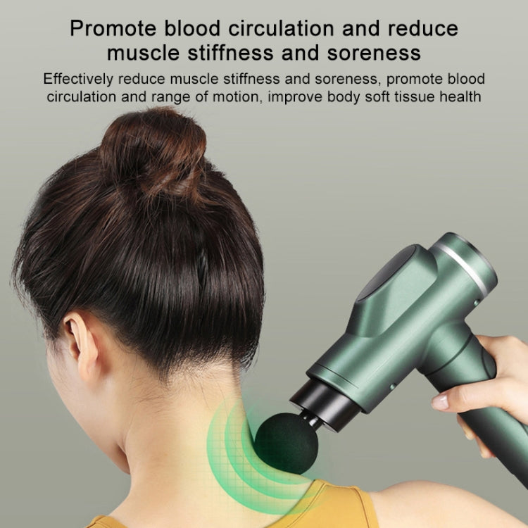LCD USB Rechargeable Massager Body Massage Band Muscle Massager Relaxer, Style: 4 Massage Heads(Green)