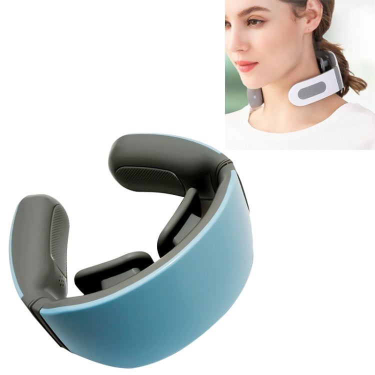 4-head Neck Protector Pulse Multifunctional Intelligent Cervical Massager Rechargeable Version(Blue)