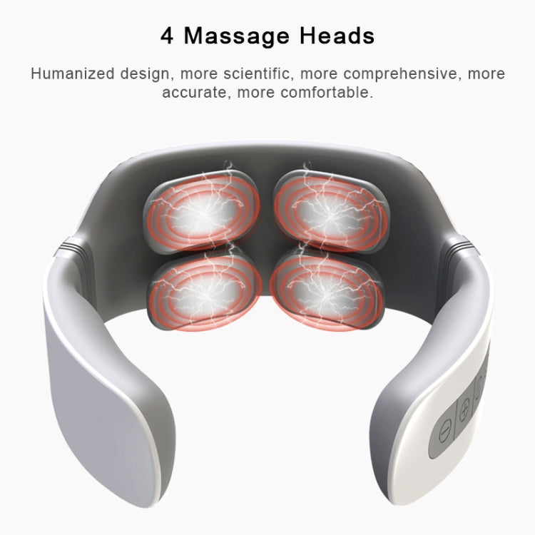 4-head Neck Protector Pulse Multifunctional Intelligent Cervical Massager Rechargeable Version(Blue)