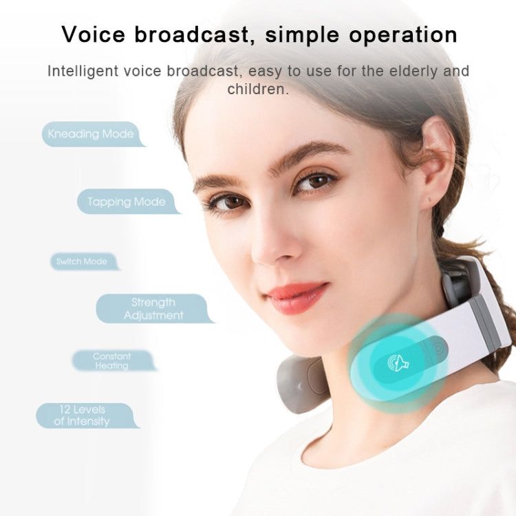 4-head Neck Protector Pulse Multifunctional Intelligent Cervical Massager Rechargeable Version(Blue)
