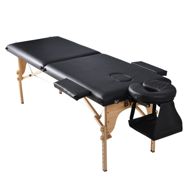 [JPN Warehouse] Seven-stage Height-adjustable Folding Therapeutic Massage Bed with Armrests and Headrest, Size: 186 x 72.5cm, Height Range: 42-61cm