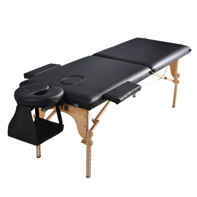 [JPN Warehouse] Seven-stage Height-adjustable Folding Therapeutic Massage Bed with Armrests and Headrest, Size: 186 x 72.5cm, Height Range: 42-61cm